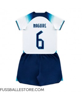 Günstige England Harry Maguire #6 Heimtrikotsatz Kinder WM 2022 Kurzarm (+ Kurze Hosen)